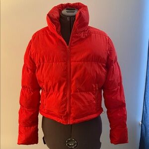 Vibrant Red Women's Puffer Jacket